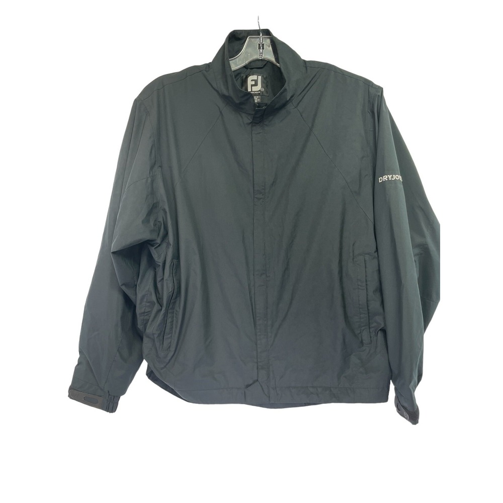 Footjoy /Dryjoy SzXL Black Full Zip Mesh Lined Lightweight Golf Jacket (A45) EUC